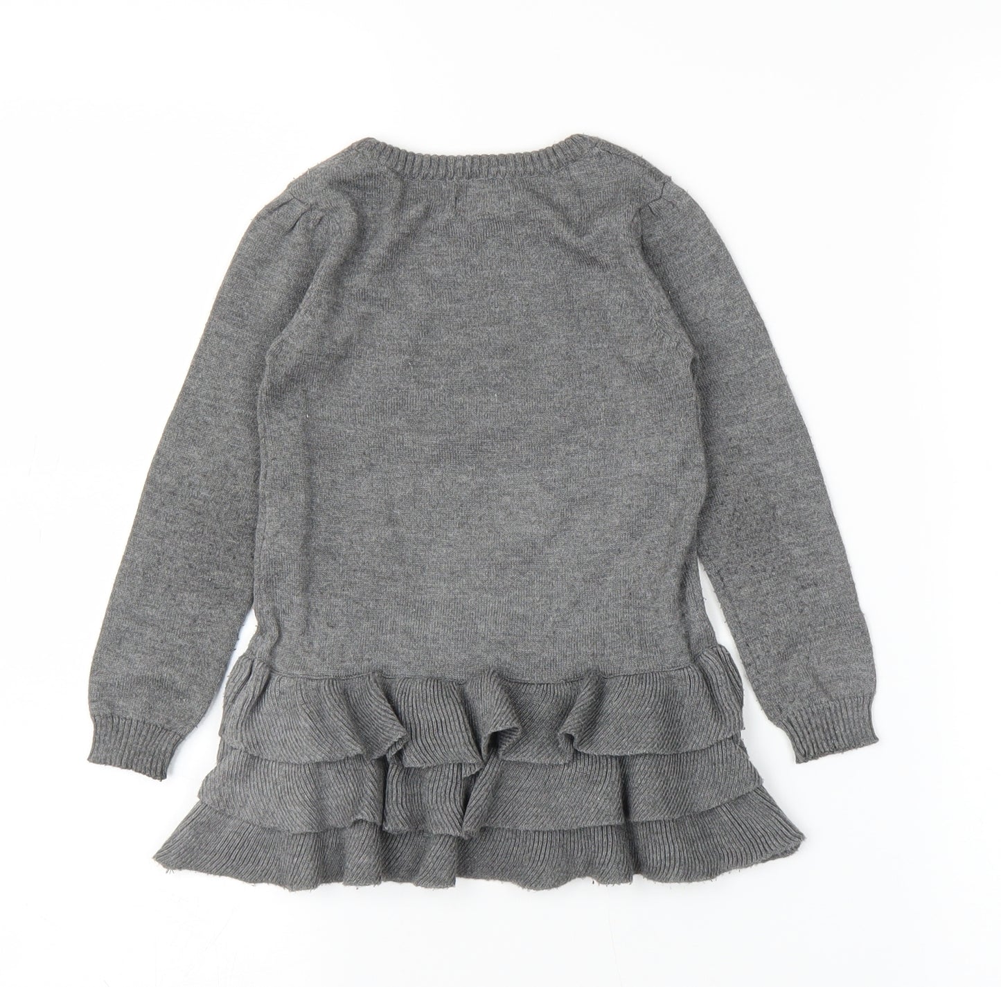 Minoti Girls Grey   Jumper Dress  Size 2 Years  - Kitten