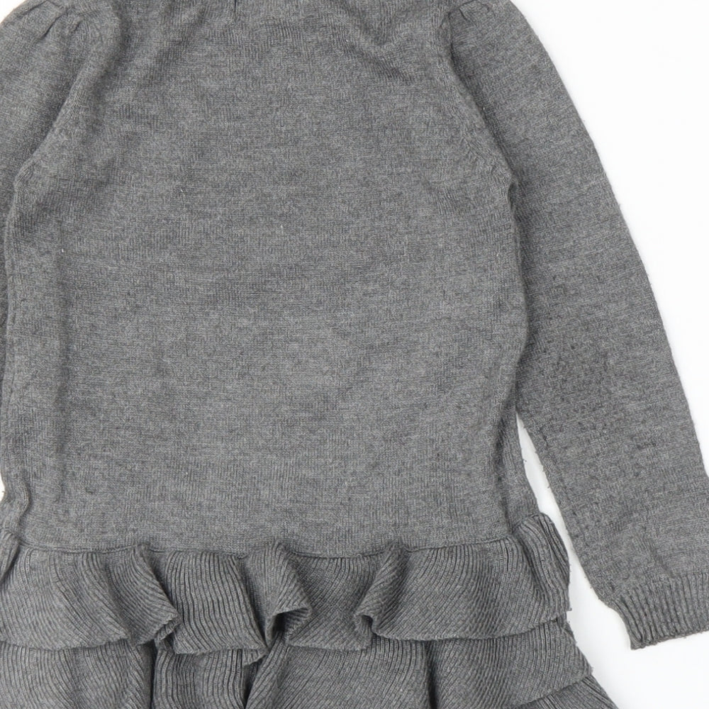 Minoti Girls Grey   Jumper Dress  Size 2 Years  - Kitten