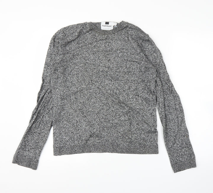 Topman Mens Grey Pullover Jumper Size S