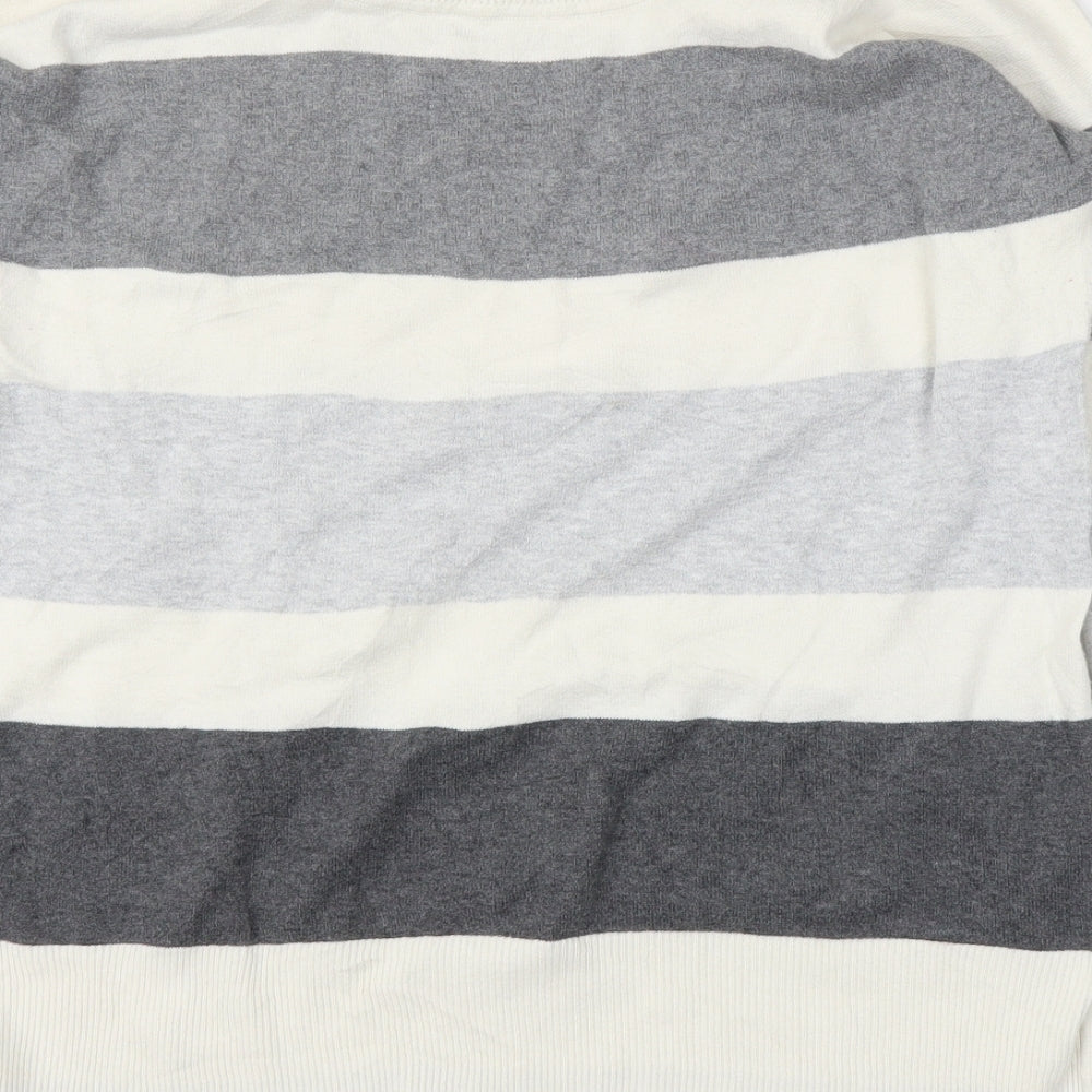 Gap Mens White Striped  Pullover Jumper Size L