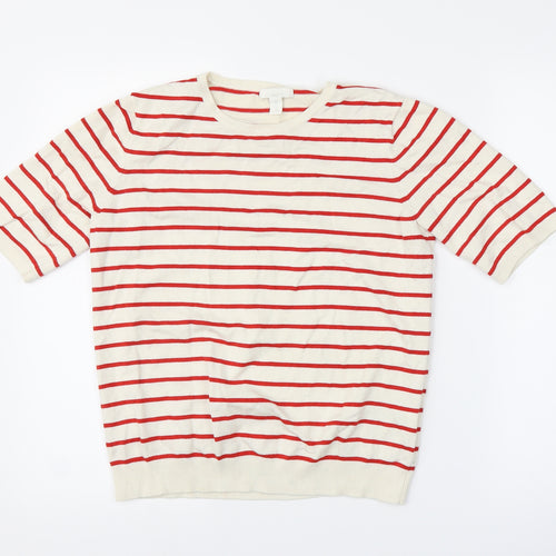 H&M Womens Ivory Striped  Basic Blouse Size M