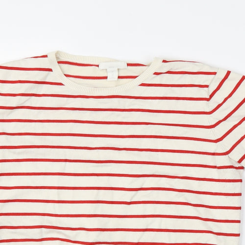 H&M Womens Ivory Striped  Basic Blouse Size M