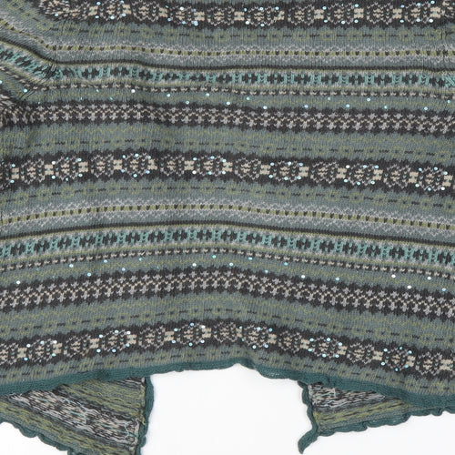 Jigsaw Womens Green Fair Isle  Cardigan Jumper Size S