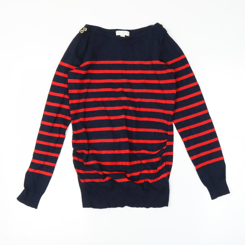 H&M Womens Blue Striped  Tunic Blouse Size S