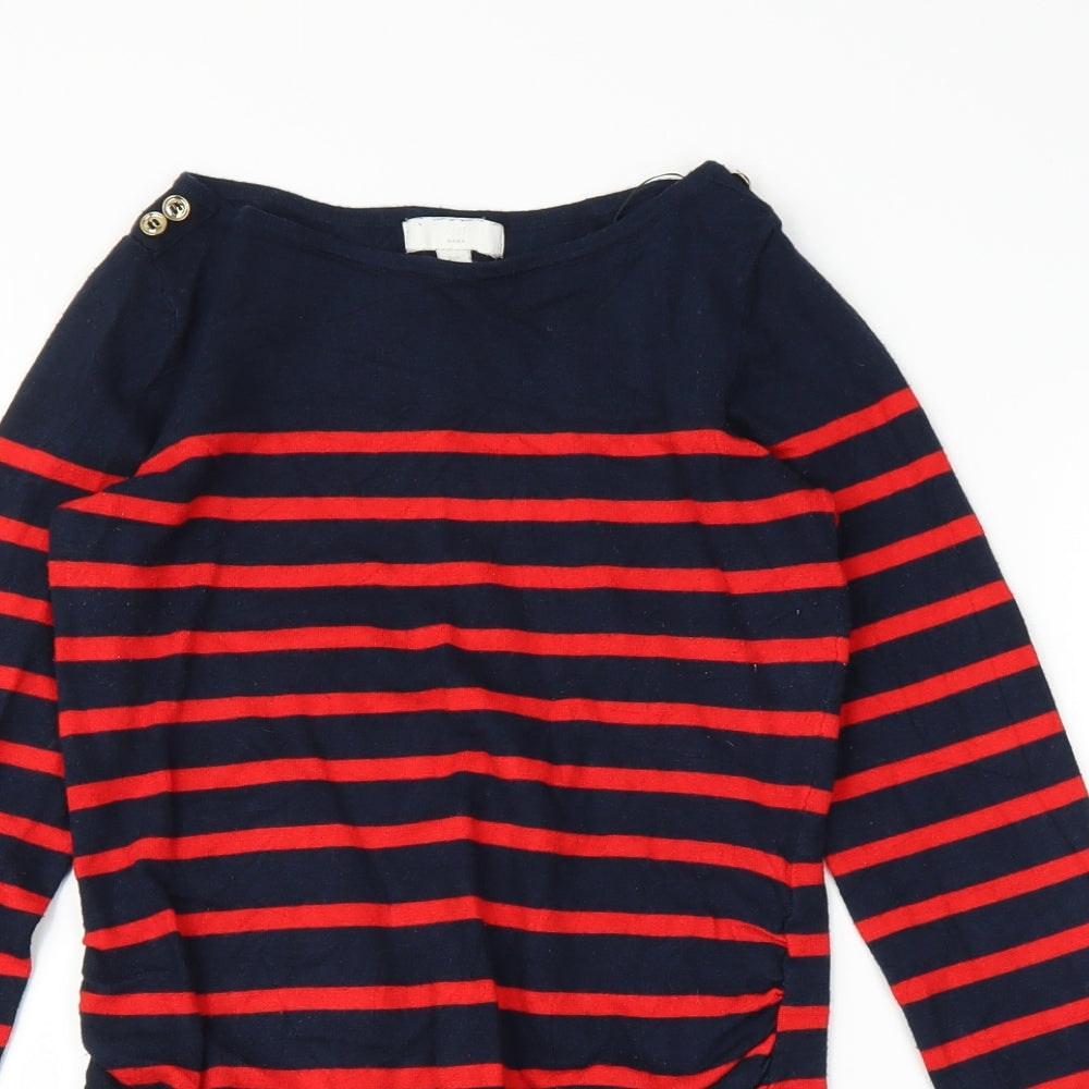 H&M Womens Blue Striped  Tunic Blouse Size S