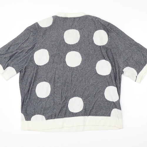 M&S Womens Grey Polka Dot  Pullover Jumper Size 24