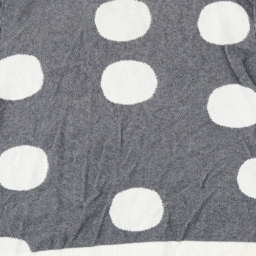 M&S Womens Grey Polka Dot  Pullover Jumper Size 24