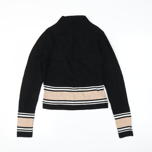 New Look Womens Black Striped  Pullover Jumper Size 12