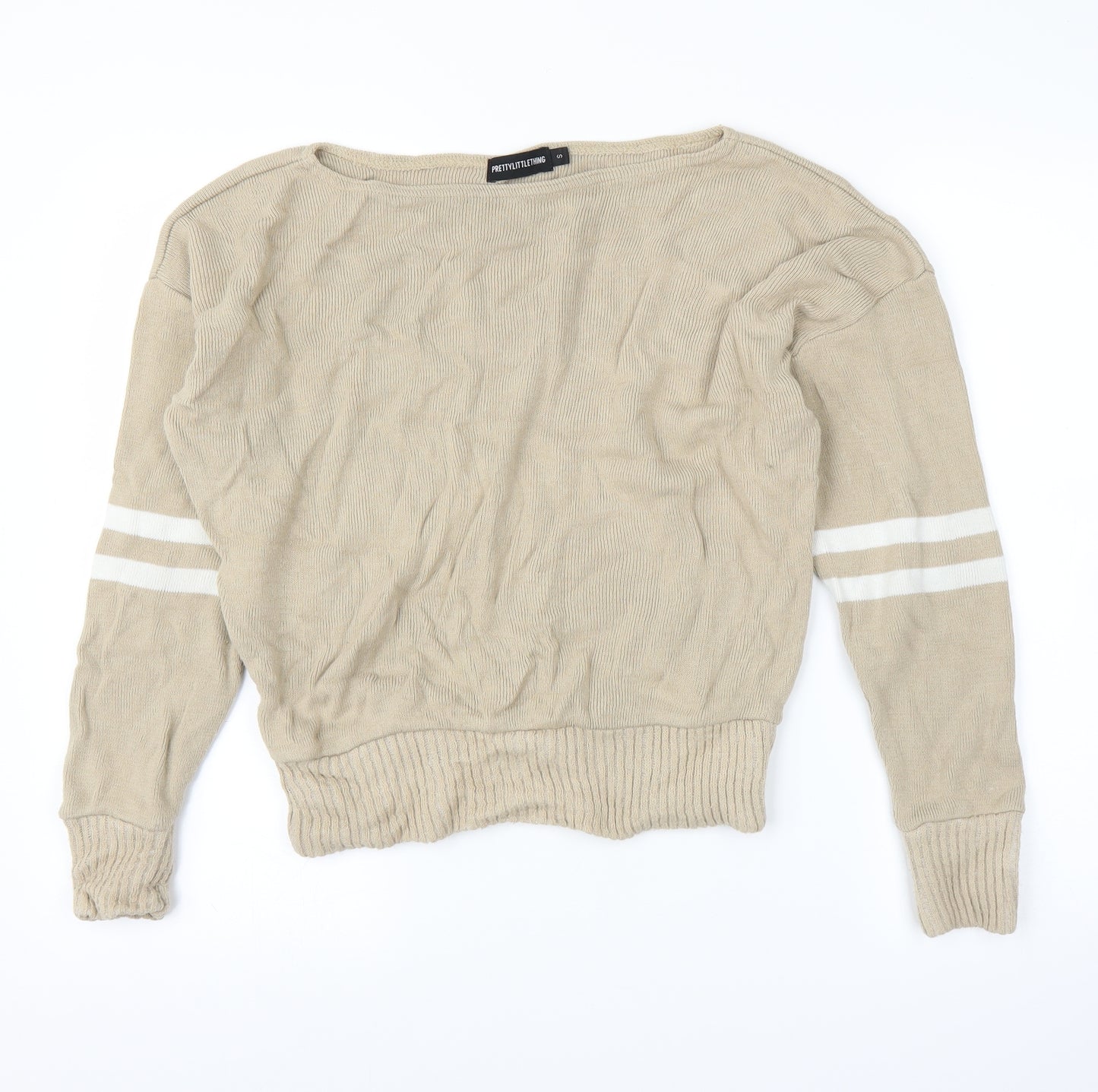 PRETTYLITTLETHING Womens Beige   Pullover Jumper Size S