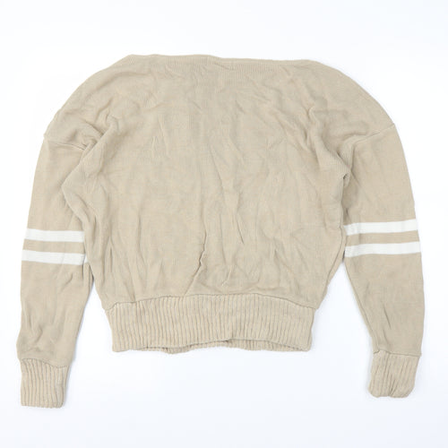 PRETTYLITTLETHING Womens Beige   Pullover Jumper Size S