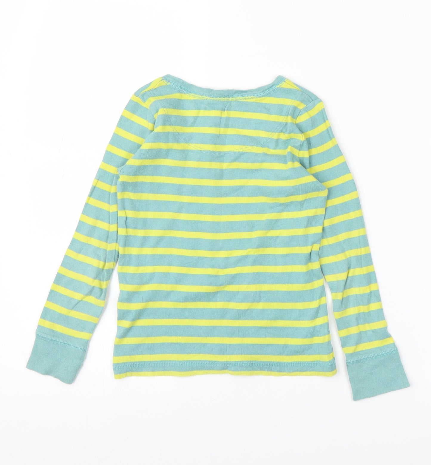 Mini Boden Girls Green Striped  Basic T-Shirt Size 4-5 Years