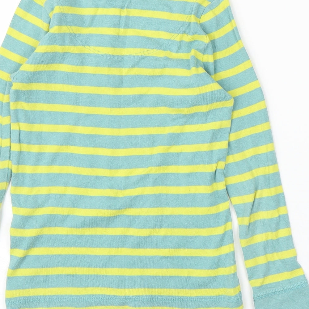 Mini Boden Girls Green Striped  Basic T-Shirt Size 4-5 Years