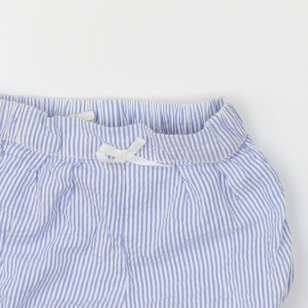 H&M Baby Blue Striped  Cropped Trousers Size 9 Months  - Shorts, Pants cover