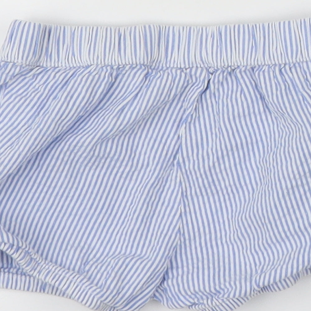 H&M Baby Blue Striped  Cropped Trousers Size 9 Months  - Shorts, Pants cover
