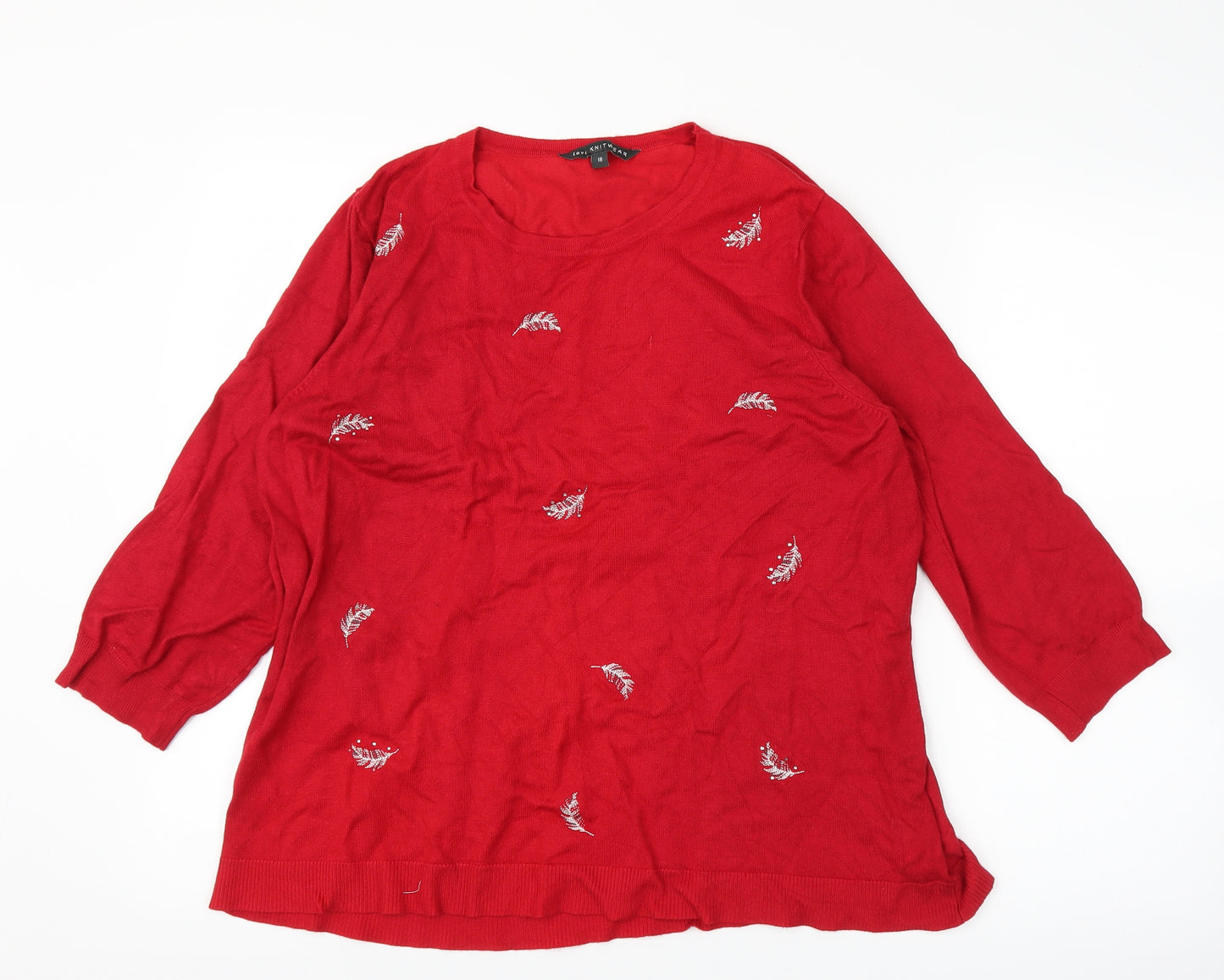 Bonmarché Womens Red   Pullover Jumper Size 18