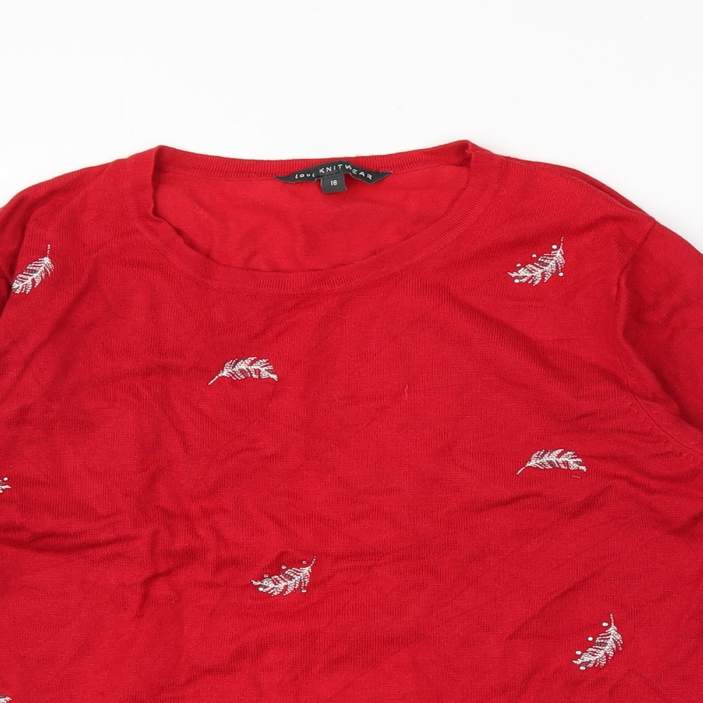 Bonmarché Womens Red   Pullover Jumper Size 18
