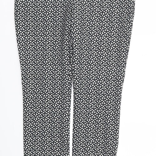 Wallis Womens Black Argyle/Diamond  Trousers  Size 12 L29 in