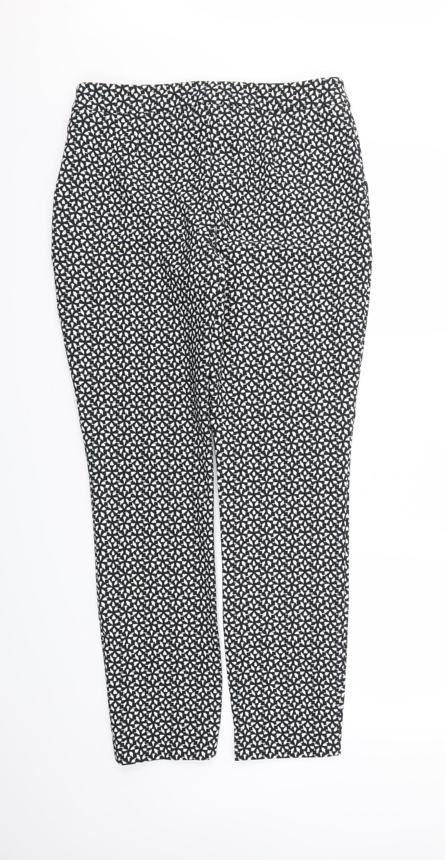 Wallis Womens Black Argyle/Diamond  Trousers  Size 12 L29 in