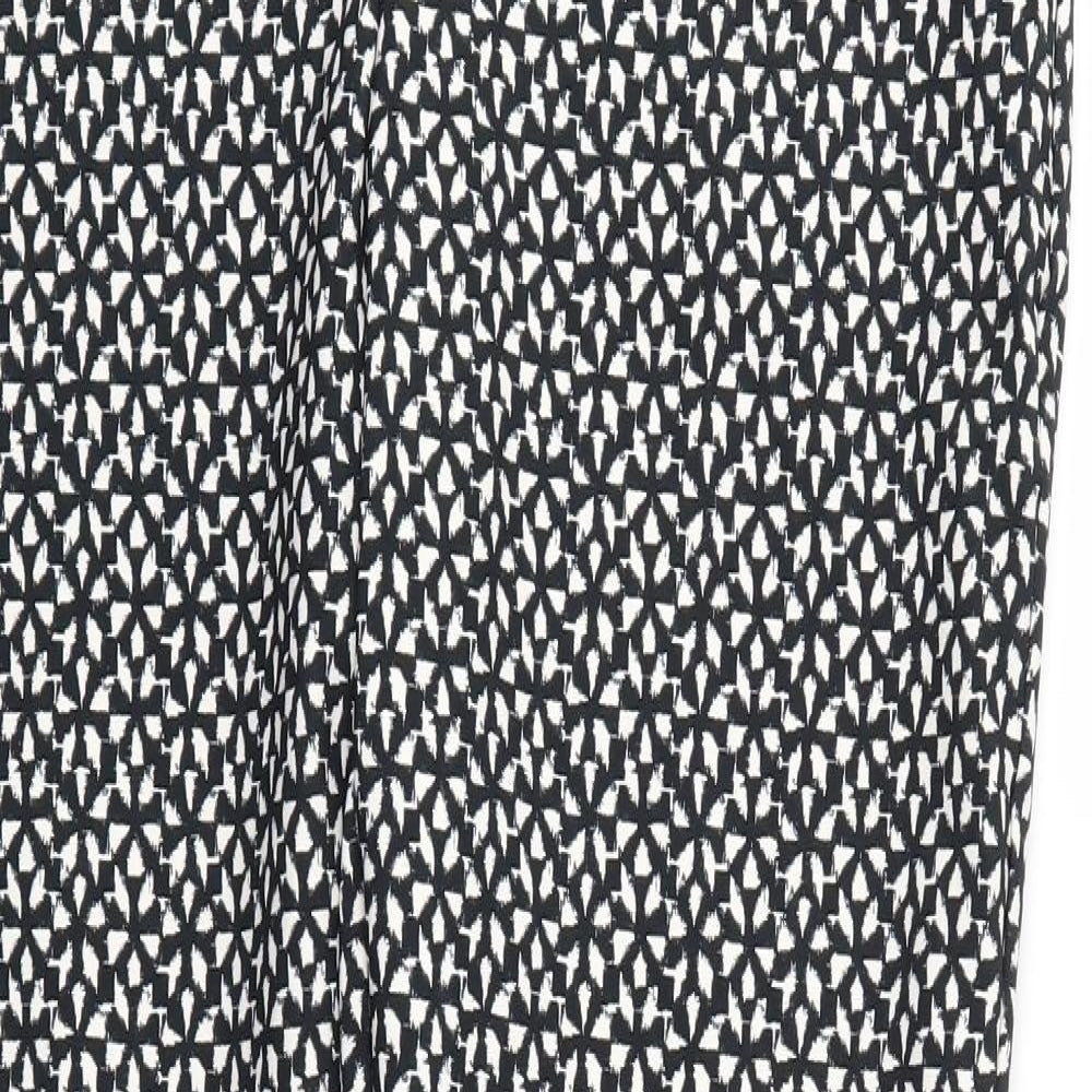 Wallis Womens Black Argyle/Diamond  Trousers  Size 12 L29 in