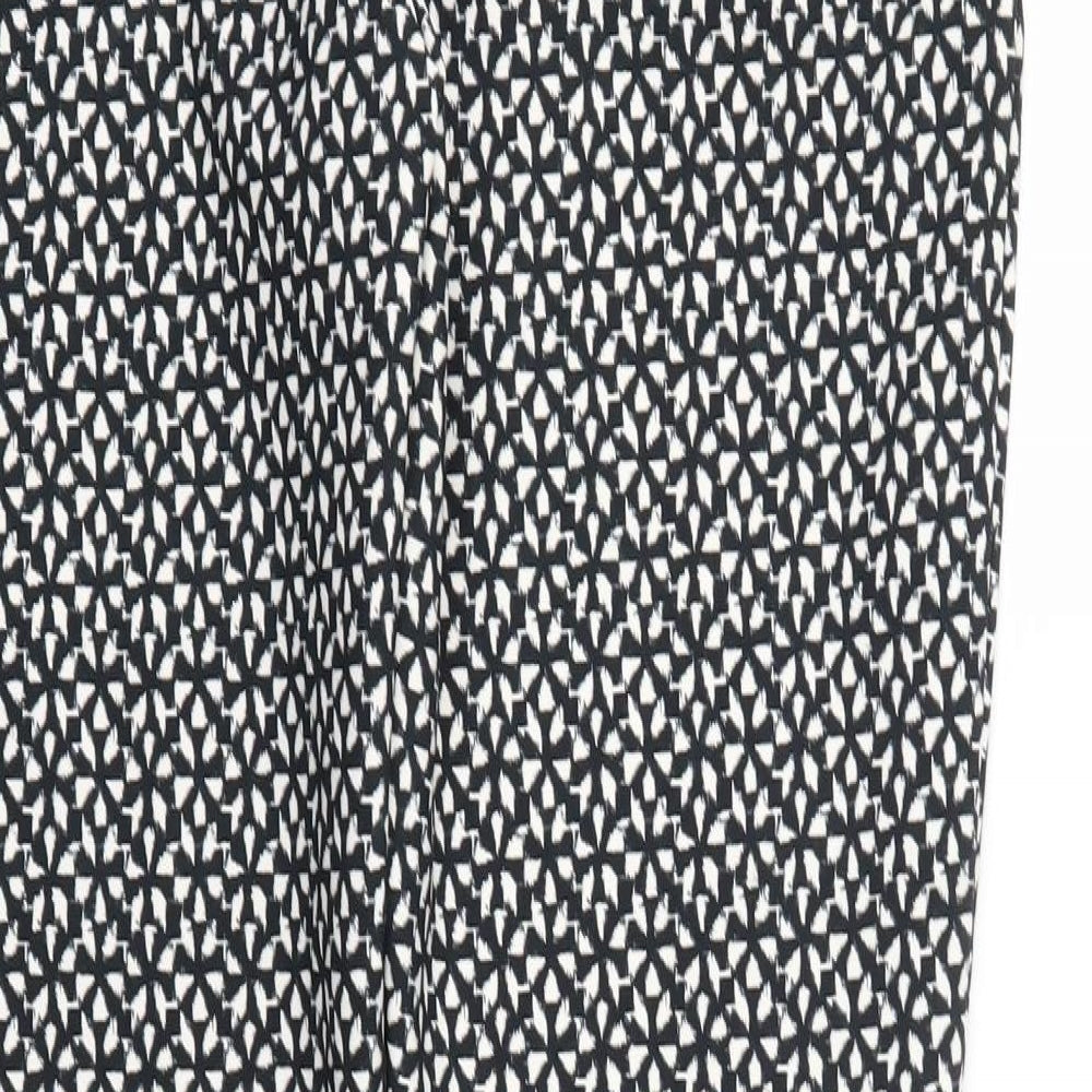 Wallis Womens Black Argyle/Diamond  Trousers  Size 12 L29 in
