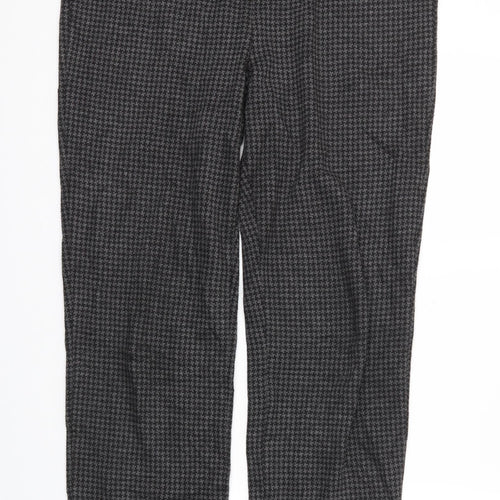 M&S Womens Black Argyle/Diamond  Trousers  Size 14 L29 in