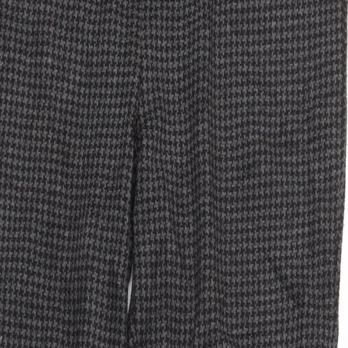 M&S Womens Black Argyle/Diamond  Trousers  Size 14 L29 in