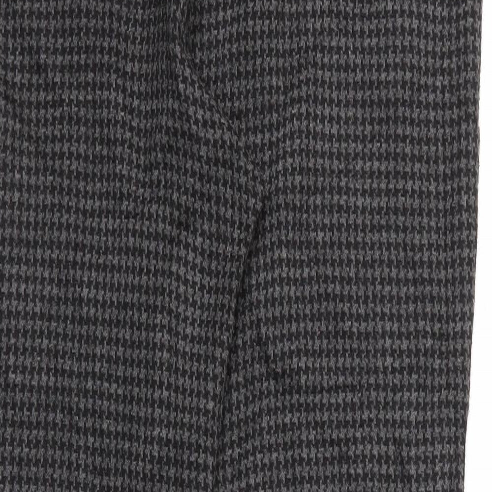 M&S Womens Black Argyle/Diamond  Trousers  Size 14 L29 in