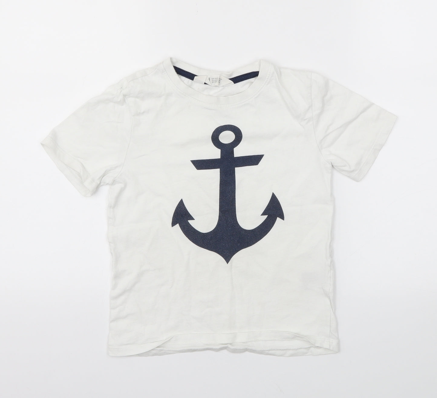 H&M Boys White   Basic T-Shirt Size 7-8 Years