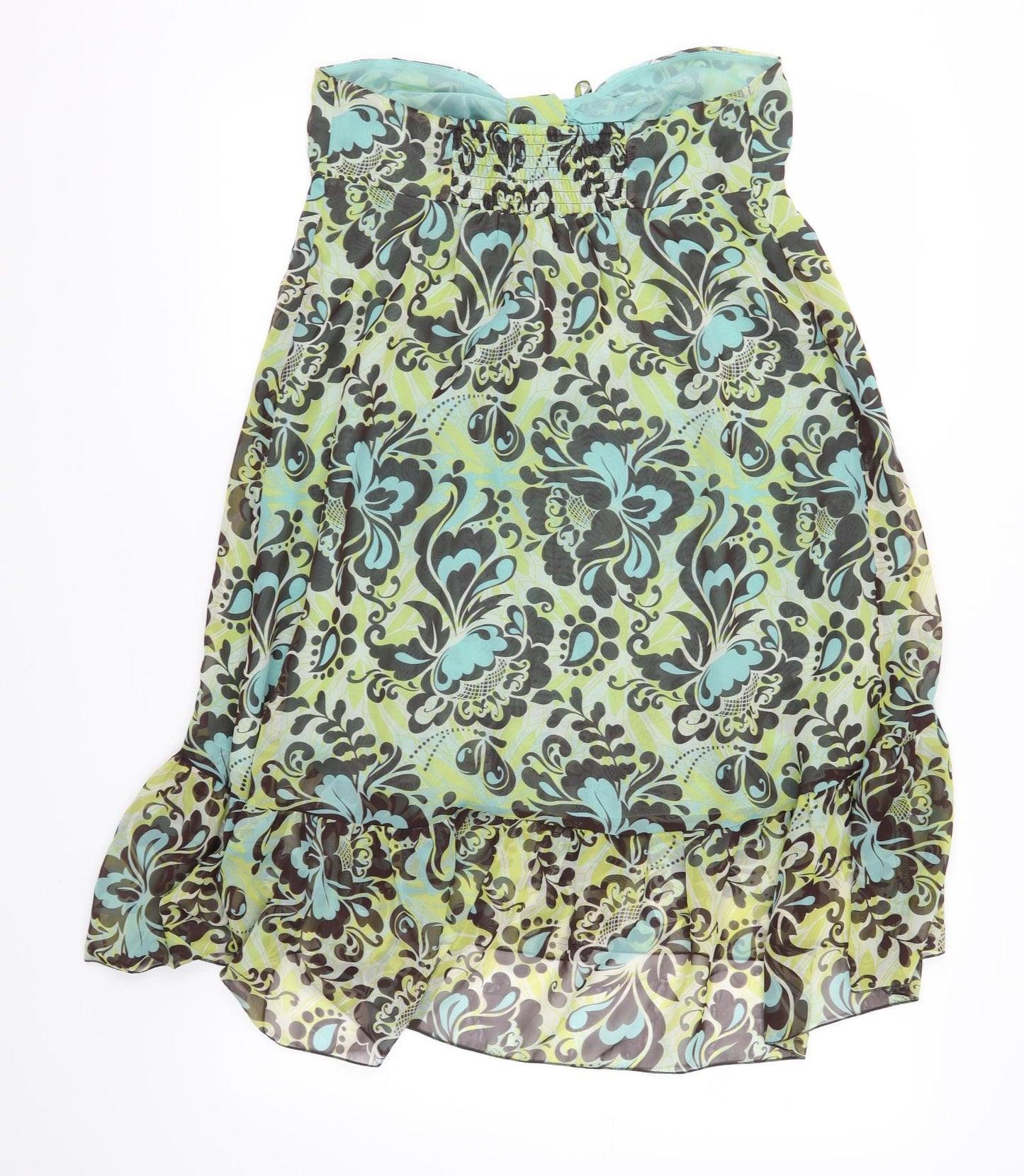 Debehams Womens Green Floral  Fit & Flare  Size 12