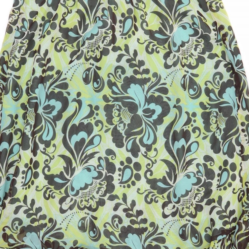 Debehams Womens Green Floral  Fit & Flare  Size 12