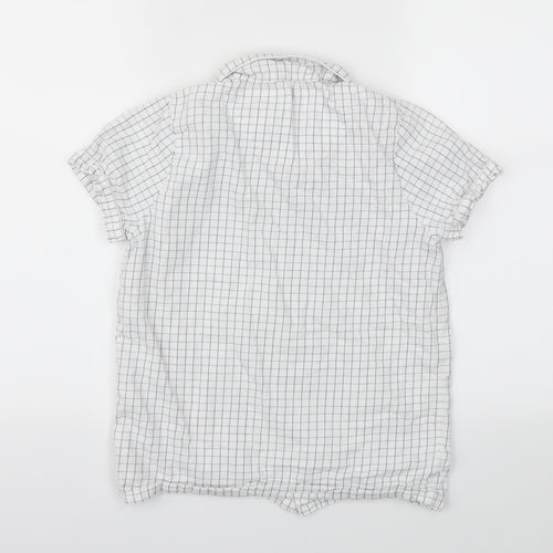 M&S Girls White Check  Basic T-Shirt Size 11-12 Years