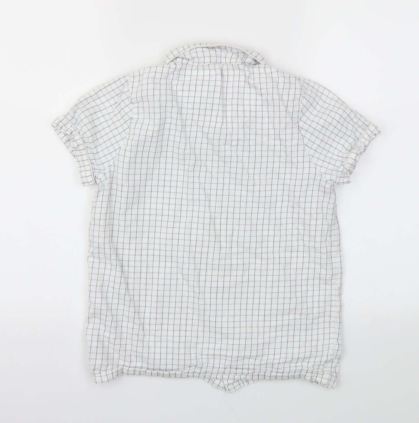 M&S Girls White Check  Basic T-Shirt Size 11-12 Years