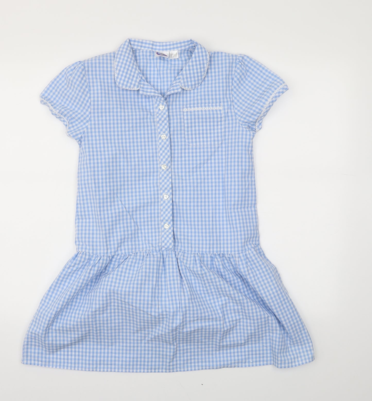 smart start Girls Blue Check  Fit & Flare  Size 10-11 Years