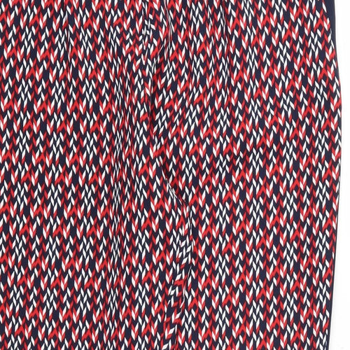 Primark Womens Red Argyle/Diamond  Trousers  Size 14 L28 in