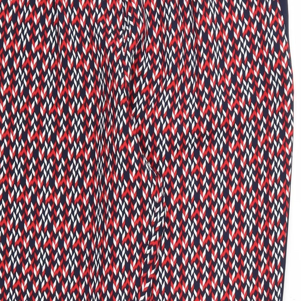 Primark Womens Red Argyle/Diamond  Trousers  Size 14 L28 in