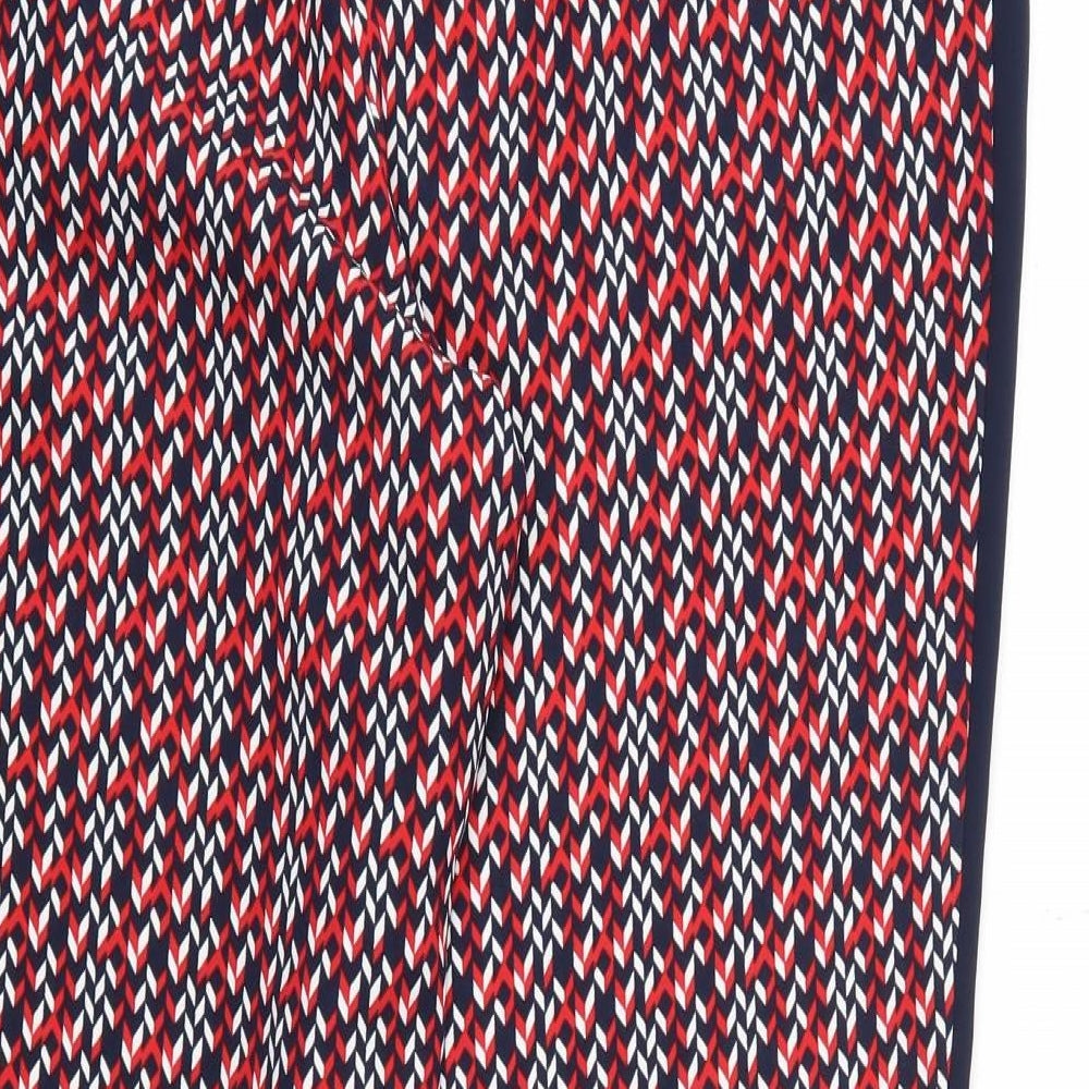 Primark Womens Red Argyle/Diamond  Trousers  Size 14 L28 in