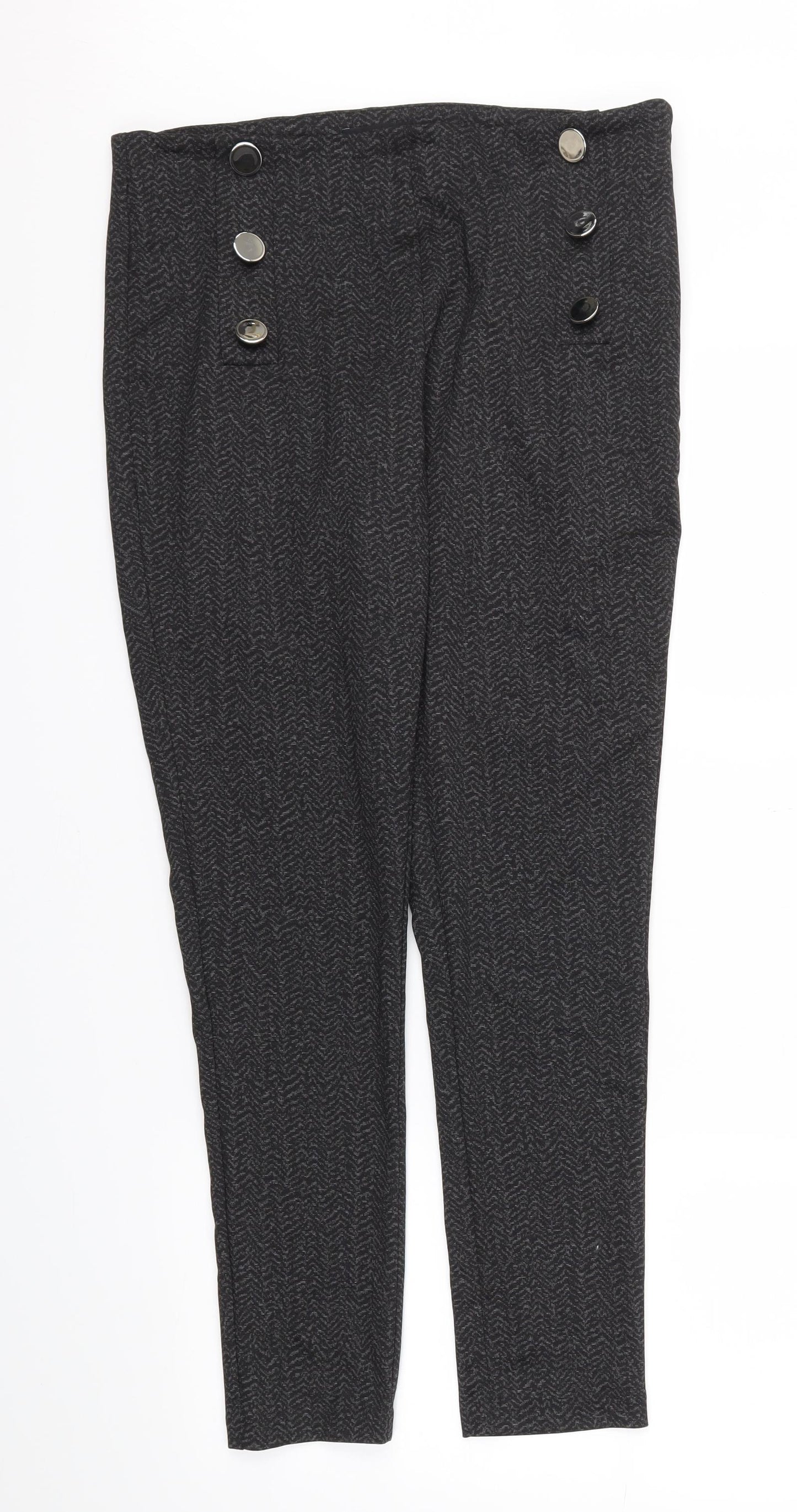 F&F Womens Black   Trousers  Size 12 L27 in