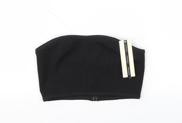 Topshop Womens Black Cropped T-Shirt Size 8