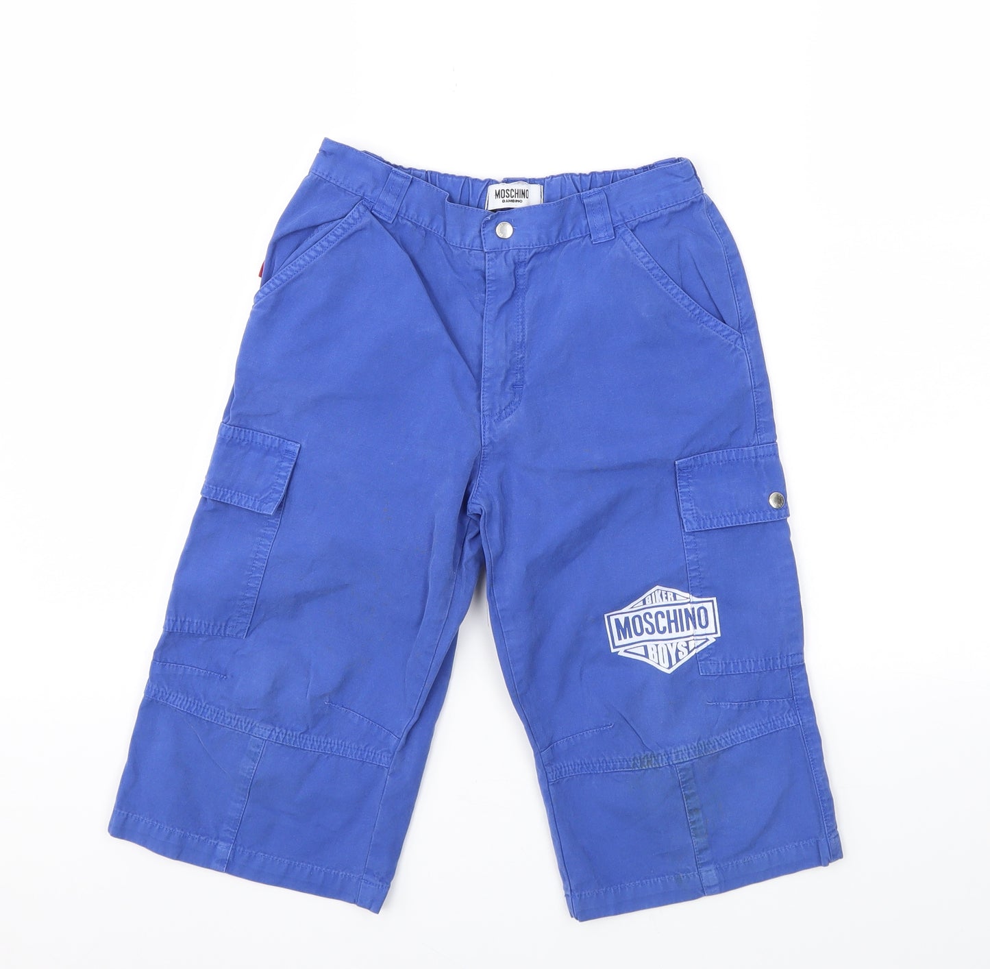 MOSHINO  Boys Blue Ikat  Capri Trousers Size 6 Years