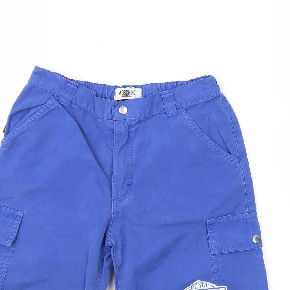 MOSHINO  Boys Blue Ikat  Capri Trousers Size 6 Years