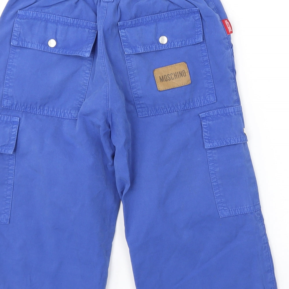 MOSHINO  Boys Blue Ikat  Capri Trousers Size 6 Years