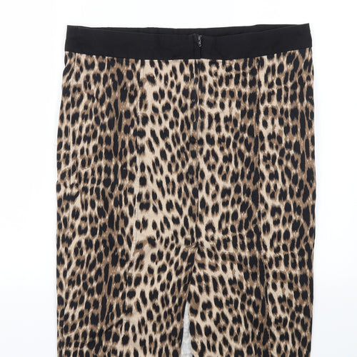 Dorothy Perkins Womens Brown Animal Print  A-Line Skirt Size 14
