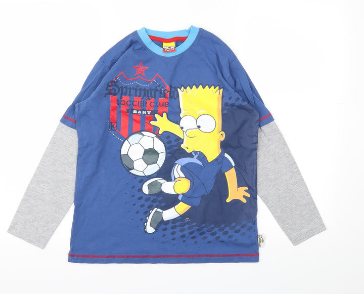NEXT Boys Blue Animal Print Basic T-Shirt Size 9-10 Years