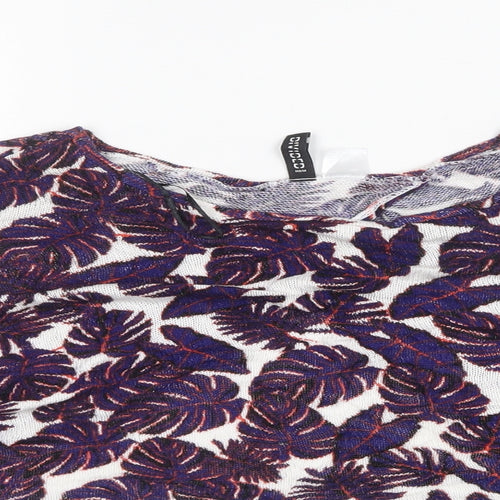 Divided by H&M Womens Purple Geometric  Cropped T-Shirt Size L