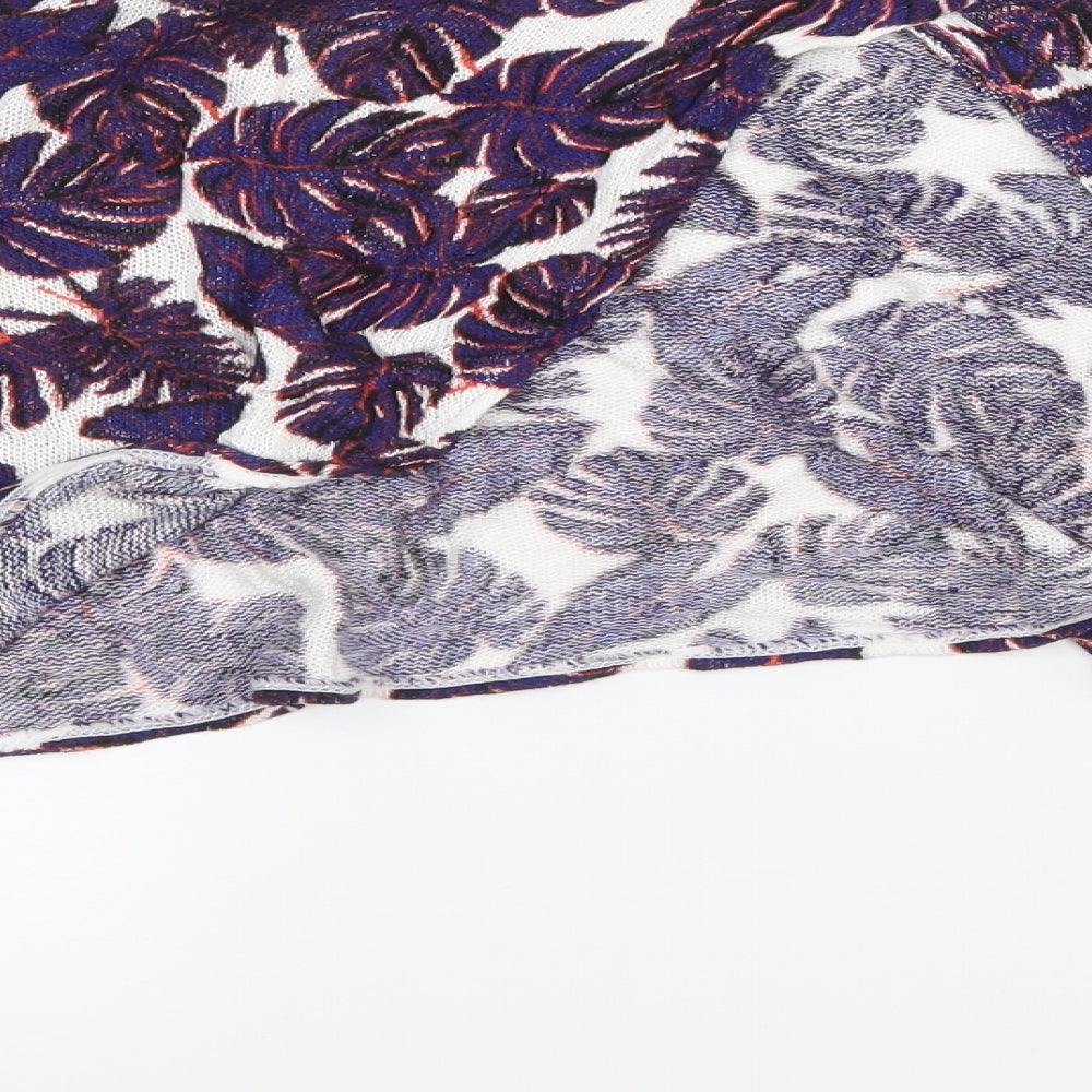 Divided by H&M Womens Purple Geometric  Cropped T-Shirt Size L