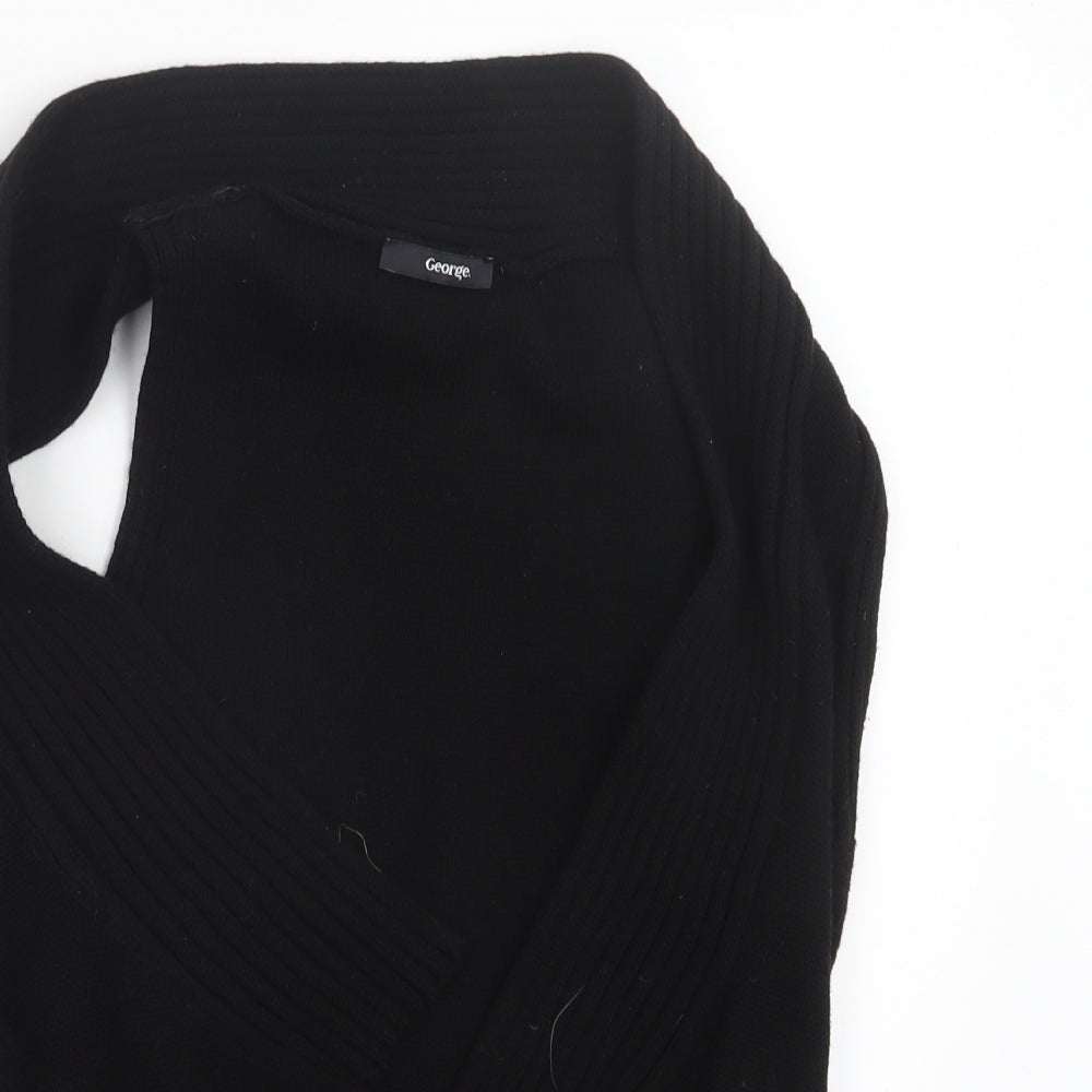 George Womens Black  Knit Cardigan Jumper Size 8
