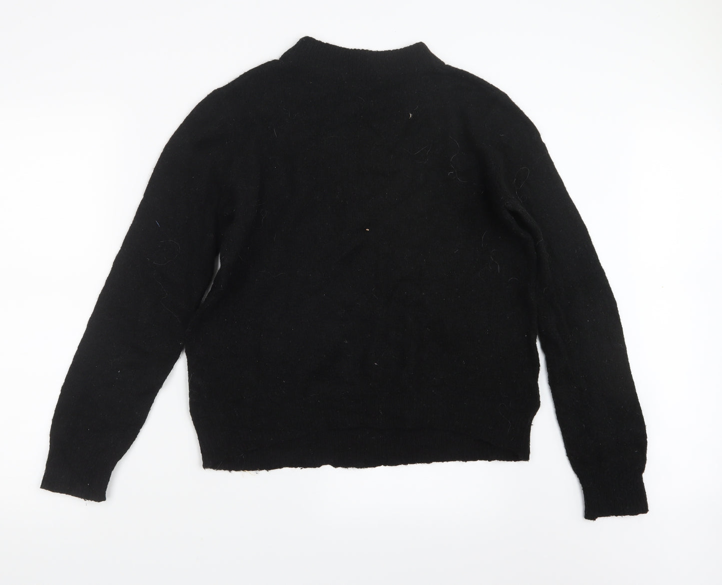 Pieces Womens Black  Knit Pullover Jumper Size L