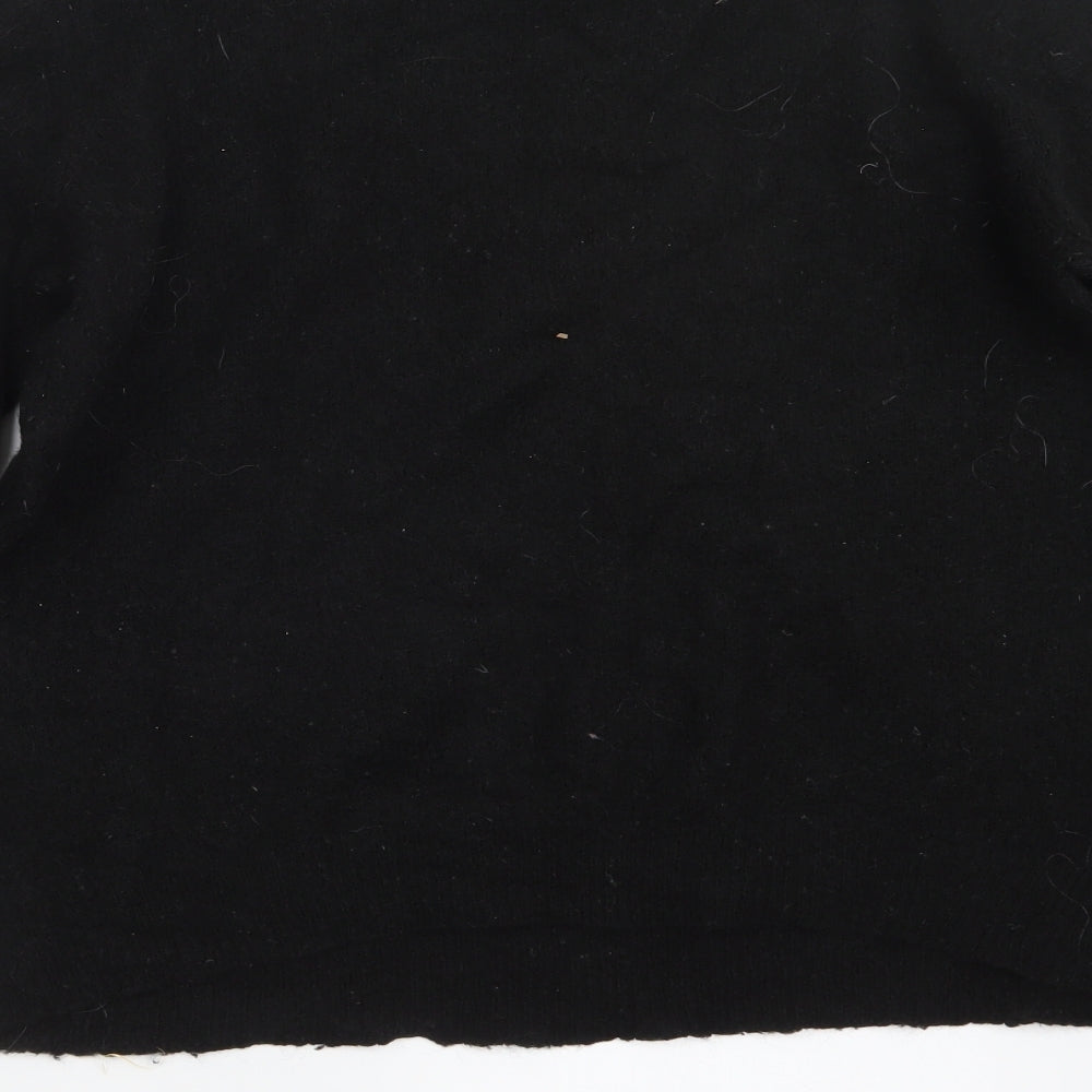Pieces Womens Black  Knit Pullover Jumper Size L