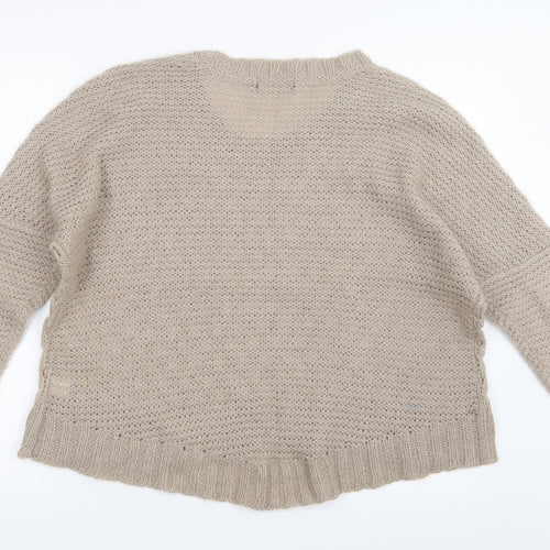 Miso Womens Beige  Knit Pullover Jumper Size 14