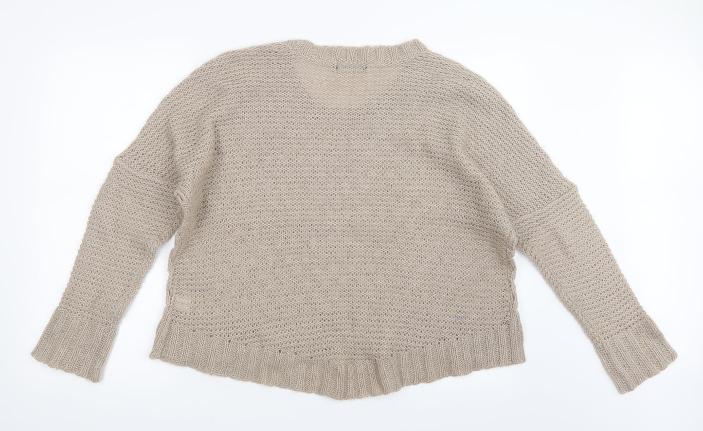 Miso Womens Beige  Knit Pullover Jumper Size 14